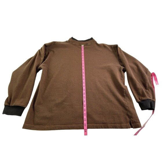 Vtg BASCO Men Long Sleeve Pullover Striped Shirt Sz L Brown Preppy 11-12 - Picture 8 of 12